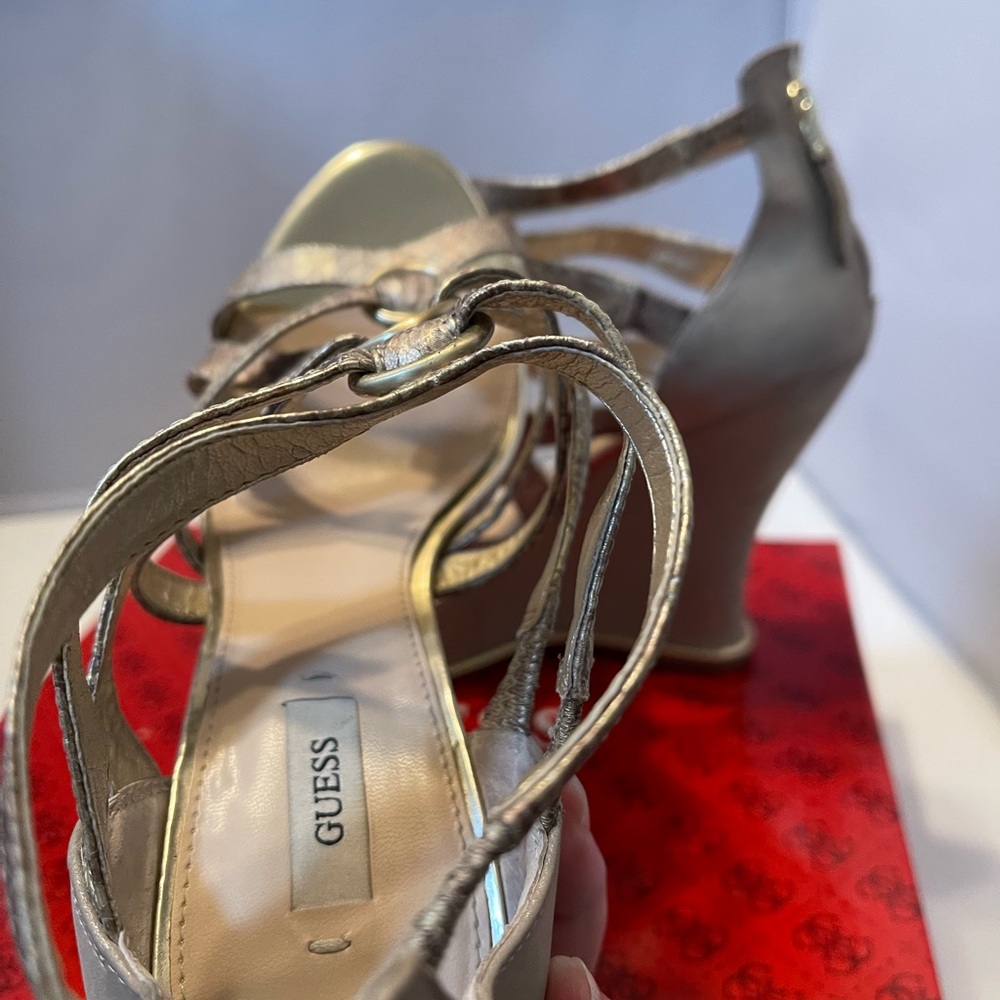 Guess Gold Multi Snake Print Platform Wedges Gw B… - image 4